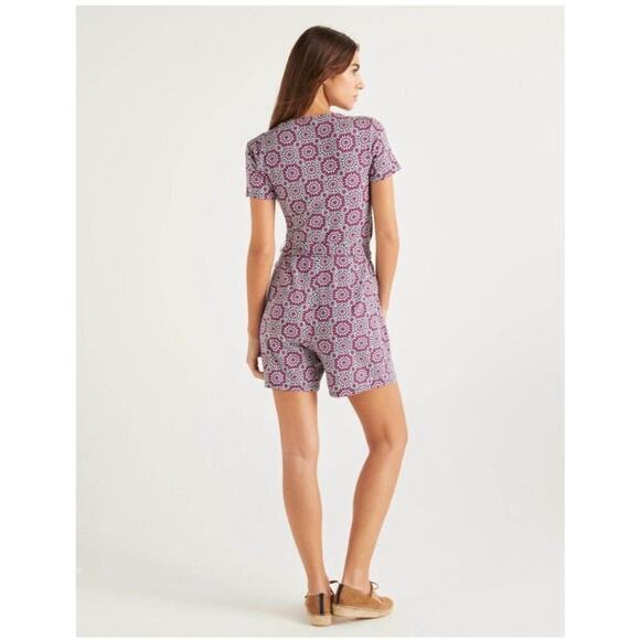 Boden Caroline Pink Floral Jersey Romper Playsuit Short Sleeve Size 8P - Picture 2 of 8